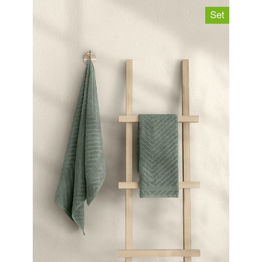 Elizabed 2-częściowy zestaw ręczników w kolorze zielonym ze sklepu Limango Polska w kategorii Ręczniki - zdjęcie 187340427