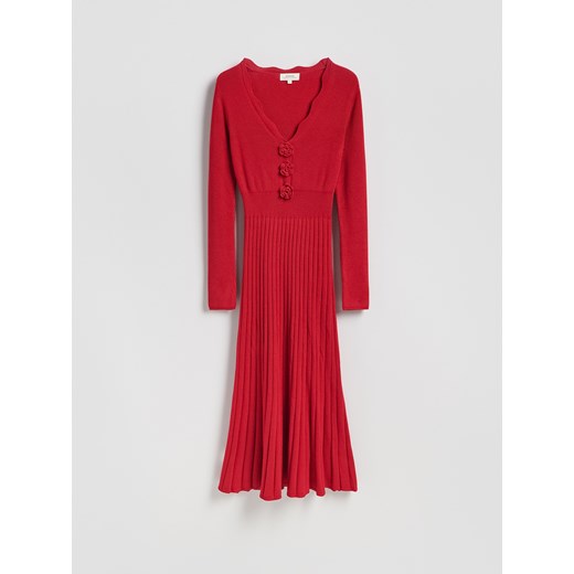 Reserved - Sukienka z różami - czerwony ze sklepu Reserved w kategorii Sukienki ciążowe - zdjęcie 187341255