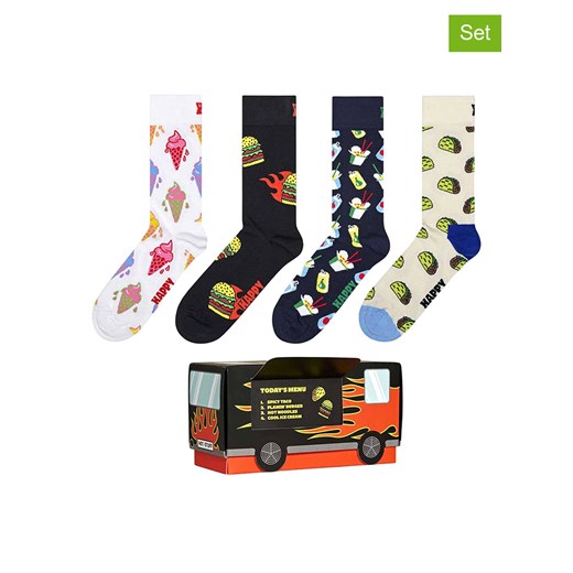 Happy Socks Skarpety (4 pary) ze wzorem ze sklepu Limango Polska w kategorii Skarpetki męskie - zdjęcie 187341416