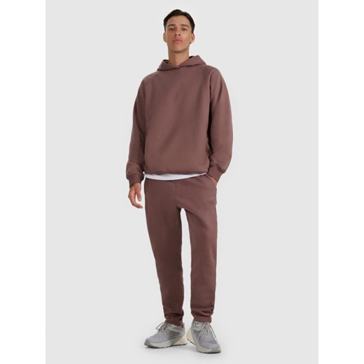 Męskie spodnie dresowe 4F 4FWAW25TTROM1251 - brązowe ze sklepu Sportstylestory.com w kategorii Spodnie męskie - zdjęcie 187343008
