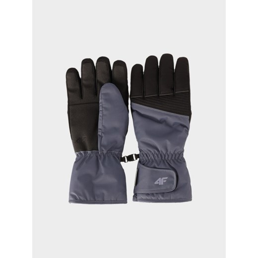 Męskie rękawiczki narciarskie 4F 4FWAW25AFGLM167 - szare ze sklepu Sportstylestory.com w kategorii Rękawiczki męskie - zdjęcie 187343035