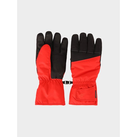 Męskie rękawiczki narciarskie 4F 4FWAW25AFGLM167 - czerwone ze sklepu Sportstylestory.com w kategorii Rękawiczki męskie - zdjęcie 187343038