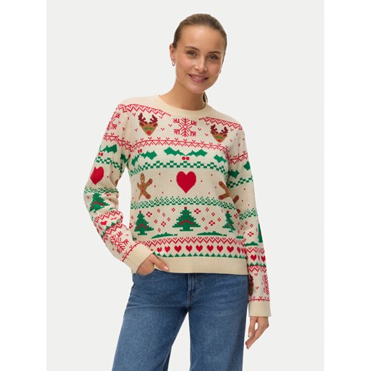 Vero Moda Sweter New Christmas 10334011 Kolorowy Regular Fit ze sklepu MODIVO w kategorii Swetry damskie - zdjęcie 187343415