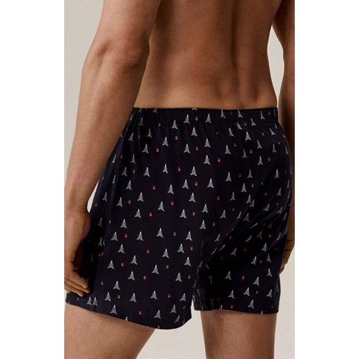 Atlantic 2-pack luźne bokserki męskie 2GMB-010-GRANATOWY, Kolor granatowy-wzór, L Primodo