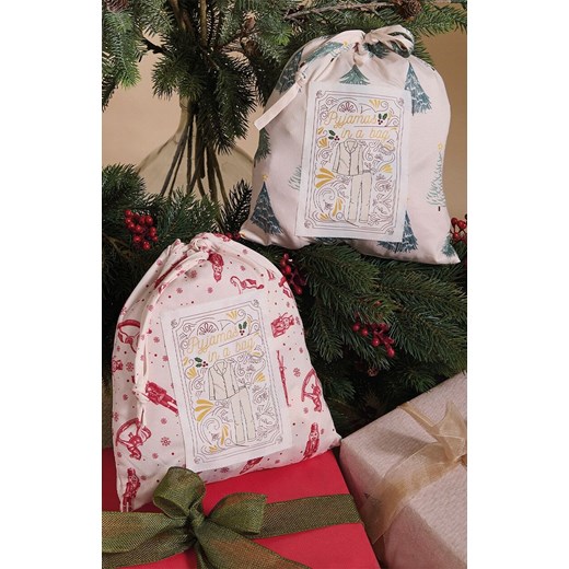 Świąteczna piżama damska z woreczkiem prezentowym zielona ALISEE, Kolor ecru-zielony, Rozmiar L, Sorbetto ze sklepu Primodo w kategorii Piżamy damskie - zdjęcie 187343859