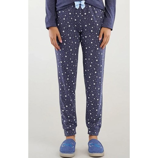 Długa piżama damska w gwiazdki granatowa DENISA, Kolor granatowy-wzór, Rozmiar L, Sorbetto ze sklepu Primodo w kategorii Piżamy damskie - zdjęcie 187343866