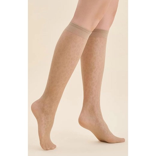 Beżowe podkolanówki w cętki Esma 20 DEN, Kolor beżowy, Rozmiar uniwersalny, Gabriella ze sklepu Intymna w kategorii Podkolanówki - zdjęcie 187344335