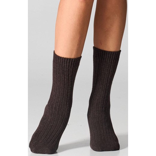 Skarpetki damskie z wełną merynosów i kaszmirem brązowe SCM26, Kolor brązowy, Rozmiar 36-40, LEGS ze sklepu Intymna w kategorii Skarpetki damskie - zdjęcie 187344458