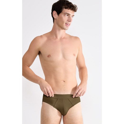 Sloggi bawełniane slipy męskie midi Briefs 10215471-7305, Kolor khaki, Rozmiar L, Sloggi ze sklepu Intymna w kategorii Majtki męskie - zdjęcie 187344597
