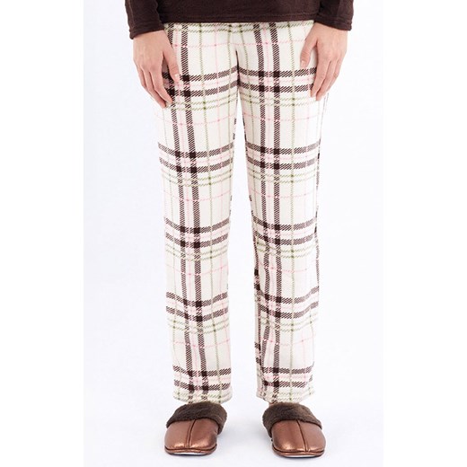 Polarowa piżama damska z napisem brązowa LILIANA, Kolor brązowo-ecru, Rozmiar L, Sorbetto ze sklepu Intymna w kategorii Piżamy damskie - zdjęcie 187344707