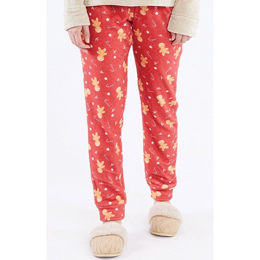 Polarowa świąteczna piżama damska beżowo-czerwona MEDDY, Kolor beżowo-czerwony, Rozmiar L, Sorbetto ze sklepu Intymna w kategorii Piżamy damskie - zdjęcie 187344709