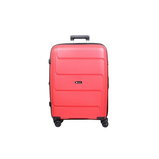 Czerwona średnia walizka z polipropylenu poszerzana Hard Class ze sklepu Słoń Torbalski w kategorii Walizki - zdjęcie 187346387