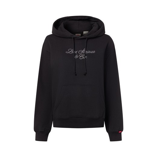 Levi's Damski sweter z kapturem Kobiety Bawełna antracytowy jednolity ze sklepu vangraaf w kategorii Bluzy damskie - zdjęcie 187346407