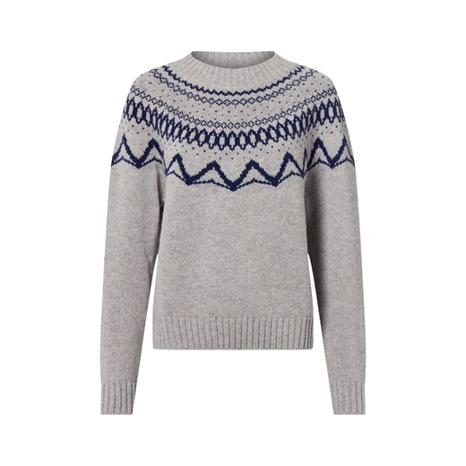 Fynch-Hatton Wełniany sweter damski Kobiety Wełna szary wzorzysty ze sklepu vangraaf w kategorii Swetry damskie - zdjęcie 187346419