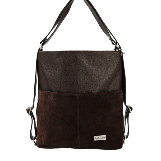 Torebka plecak z zamszem - Brązowa ciemna ze sklepu butyolivier w kategorii Torebki worki - zdjęcie 187346519