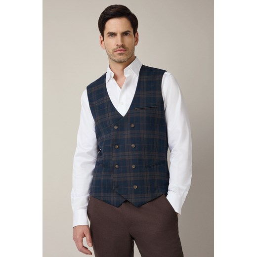 Kamizelka Granatowa w Kratę Tartan Bolcena ze sklepu Lancerto S.A. w kategorii Kamizelki męskie - zdjęcie 187346586