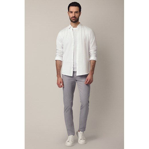 Spodnie Jasnoszare Chino z Bawełną Maroko ze sklepu Lancerto S.A. w kategorii Spodnie męskie - zdjęcie 187346595