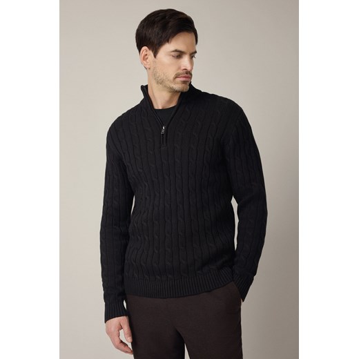 Sweter Czarny Bawełniany Cutter ze sklepu Lancerto S.A. w kategorii Swetry męskie - zdjęcie 187346599