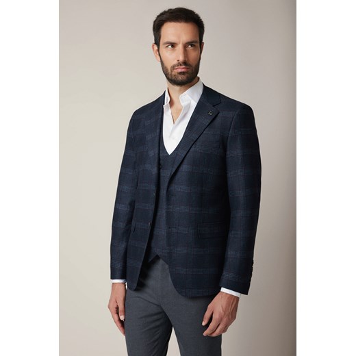 Marynarka Granatowa w Kratę Gesualdo ze sklepu Lancerto S.A. w kategorii Marynarki męskie - zdjęcie 187346626