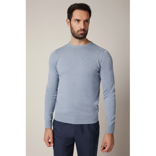 Sweter Błękitny Bawełniany Joakim ze sklepu Lancerto S.A. w kategorii Swetry męskie - zdjęcie 187346638