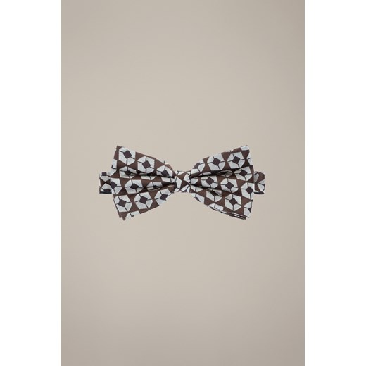 Mucha Brązowa Jedwabna Wzór Geometryczny ze sklepu Lancerto S.A. w kategorii Muchy - zdjęcie 187346705