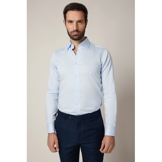 Koszula Błękitna Bawełniana Nicoletta Slim ze sklepu Lancerto S.A. w kategorii Koszule męskie - zdjęcie 187346709