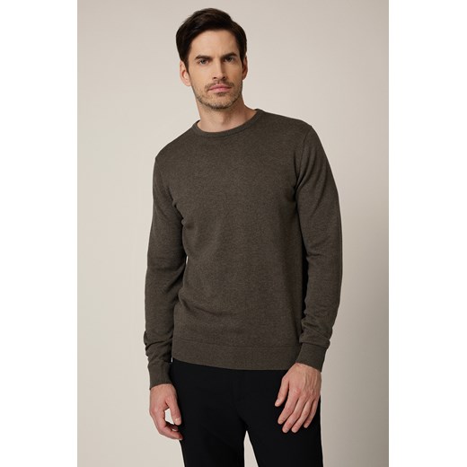 Sweter Brązowy Bawełniany Simen ze sklepu Lancerto S.A. w kategorii Swetry męskie - zdjęcie 187346728