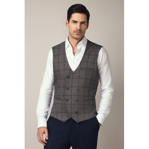 Kamizelka Brązowa w Kratę Subiaco ze sklepu Lancerto S.A. w kategorii Kamizelki męskie - zdjęcie 187346755