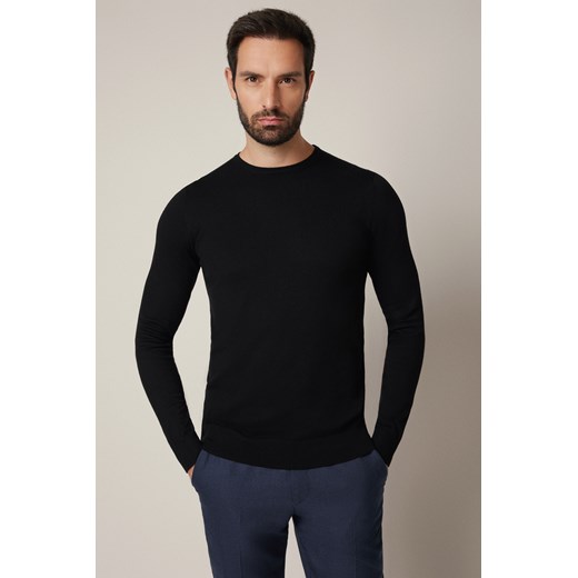 Sweter Czarny z Wiskozą Luell ze sklepu Lancerto S.A. w kategorii Swetry męskie - zdjęcie 187346756