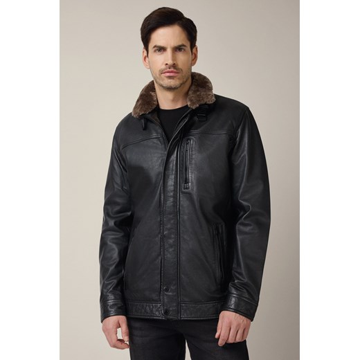Kurtka Skórzana Czarna Varen ze sklepu Lancerto S.A. w kategorii Kurtki męskie - zdjęcie 187346785