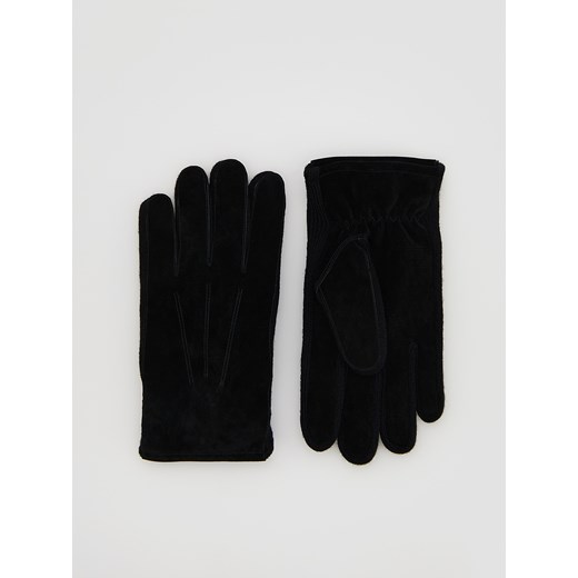 Reserved - Zamszowe rękawiczki - czarny ze sklepu Reserved w kategorii Rękawiczki męskie - zdjęcie 187347039