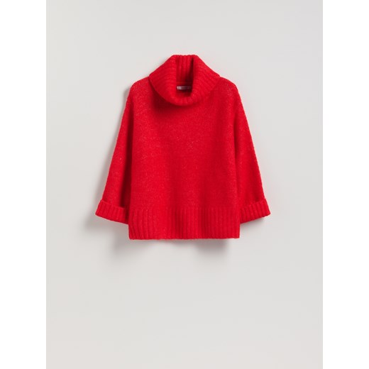 Reserved - Sweter z golfem - czerwony ze sklepu Reserved w kategorii Swetry damskie - zdjęcie 187347065