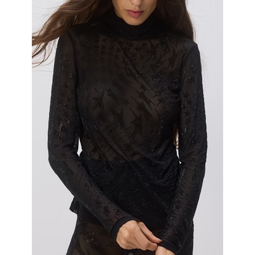 Reserved - Golf z ozdobną aplikacją - czarny ze sklepu Reserved w kategorii Bluzki damskie - zdjęcie 187347176