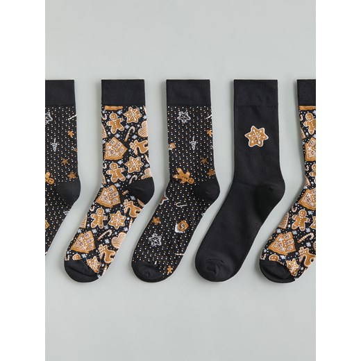 Reserved - 3 pack świątecznych skarpet - beżowy ze sklepu Reserved w kategorii Skarpetki męskie - zdjęcie 187347249