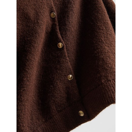 Reserved - Kardigan z dekoracyjnymi guzikami - brązowy Reserved S Reserved