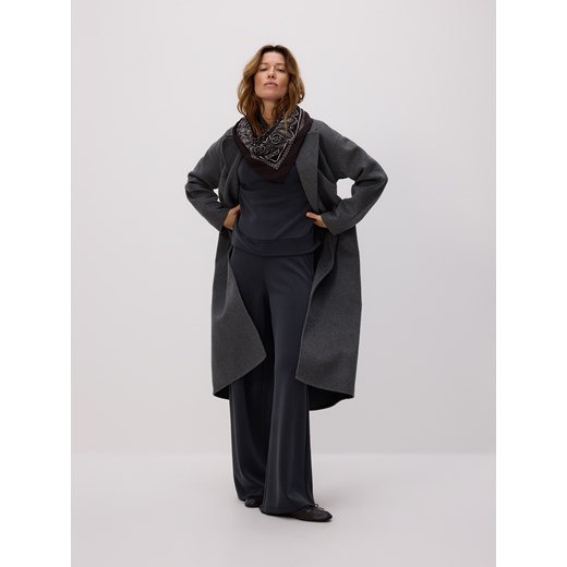 Reserved - Spodnie z modalem - granatowy ze sklepu Reserved w kategorii Spodnie damskie - zdjęcie 187347495