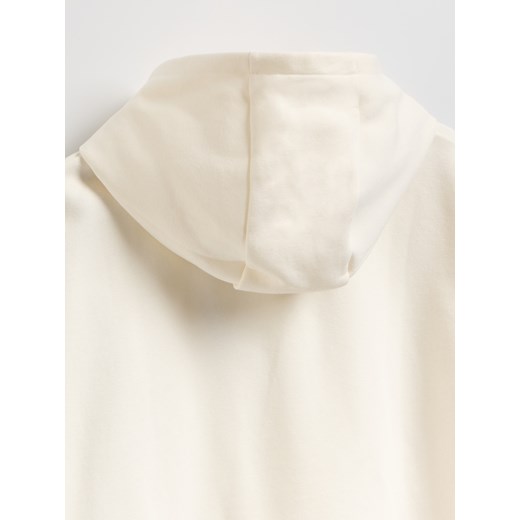 Reserved - Bawełniana bluza z kapturem - złamana biel Reserved 158 (12 lat) Reserved