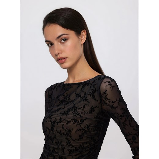 Reserved - Siateczkowa bluzka - czarny Reserved M Reserved