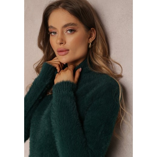 Ciemnozielony Golf Wełniany Cheki Renee XL wyprzedaż renee.pl