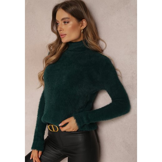 Ciemnozielony Golf Wełniany Cheki ze sklepu renee.pl w kategorii Swetry damskie - zdjęcie 187347839