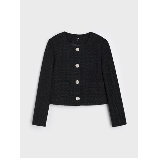 Sinsay - Żakiet z ozdobnymi guzikami - czarny Sinsay XS Sinsay