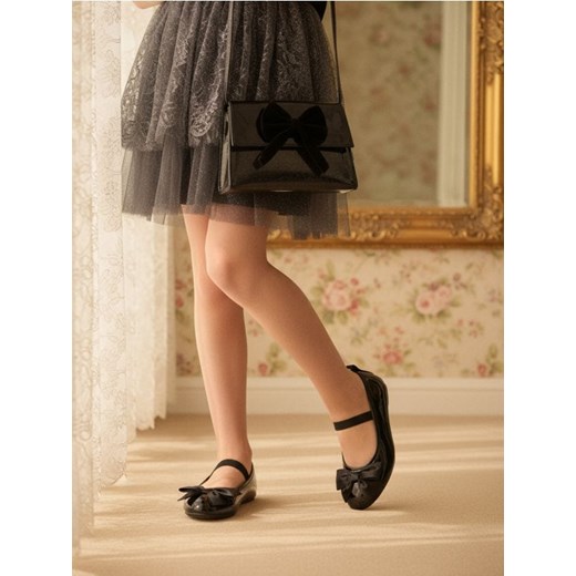 Sinsay - Lakierowane baleriny z kokardą - czarny ze sklepu Sinsay w kategorii Balerinki dziecięce - zdjęcie 187348349