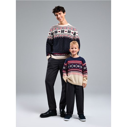 Sinsay - Sweter z motywem świątecznym - granatowy ze sklepu Sinsay w kategorii Swetry męskie - zdjęcie 187348385