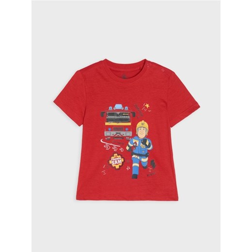 Sinsay - Bawełniana koszulka z nadrukiem Fireman Sam - czerwony ze sklepu Sinsay w kategorii Bluzki dziewczęce - zdjęcie 187348388