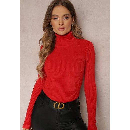 Czerwony Golf Irinsyss ze sklepu renee.pl w kategorii Swetry damskie - zdjęcie 187349285