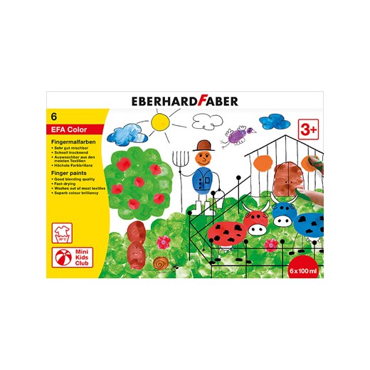 Eberhard Faber Farby (6 szt.) do malowania palcami - 6 x 100 ml ze sklepu Limango Polska w kategorii Zabawki - zdjęcie 187351266