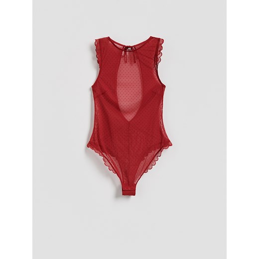 Reserved - Siateczkowe body - czerwony ze sklepu Reserved w kategorii Body damskie - zdjęcie 187351596