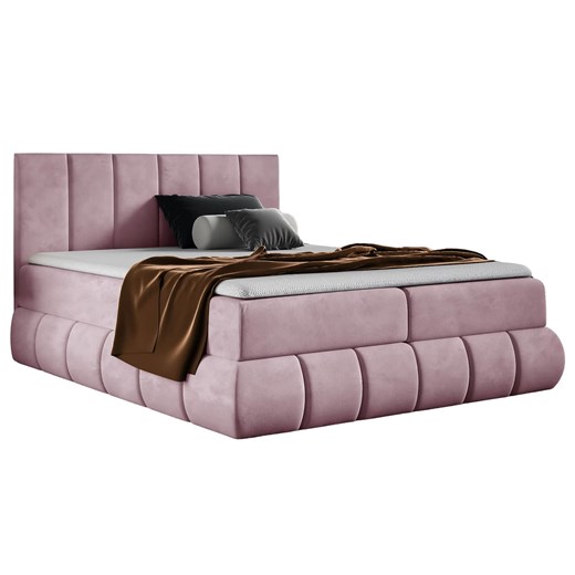 Różowe pikowane łóżko kontynentalne 5 rozmiarów S0-C16 ze sklepu Edinos.pl w kategorii Łóżka i materace - zdjęcie 187352167