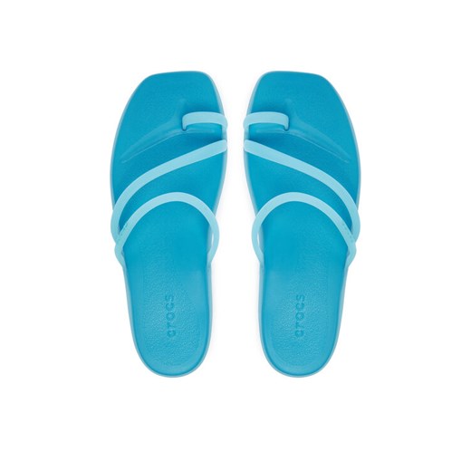 Japonki Crocs Miami Frosted Toe Loop 211253 Niebieski ze sklepu eobuwie.pl w kategorii Klapki damskie - zdjęcie 187352208