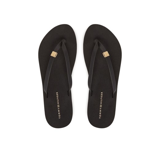 Japonki Tommy Hilfiger Elevated Chic Beach Sandal FW0FW08523 Czarny ze sklepu eobuwie.pl w kategorii Klapki damskie - zdjęcie 187352216